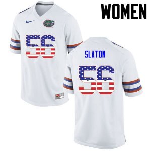 Women's Florida Gators #56 Tedarrell Slaton NCAA Nike White USA Flag Fashion Authentic Stitched College Football Jersey PGC4662WF